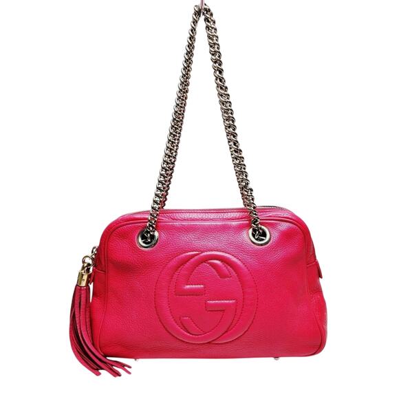 Gucci Handbags - Gucci Pink Leather SoHo EUC